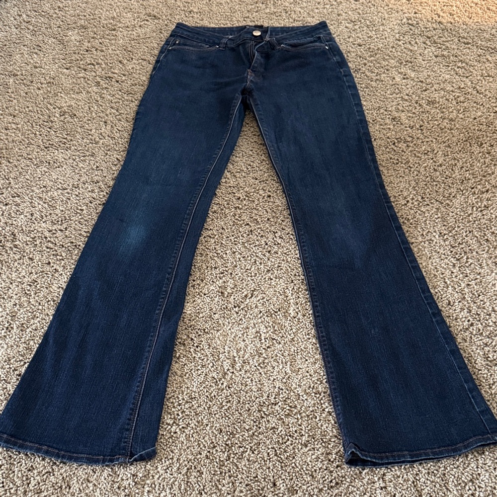 White House Black Market Navy Wide Leg Jeans